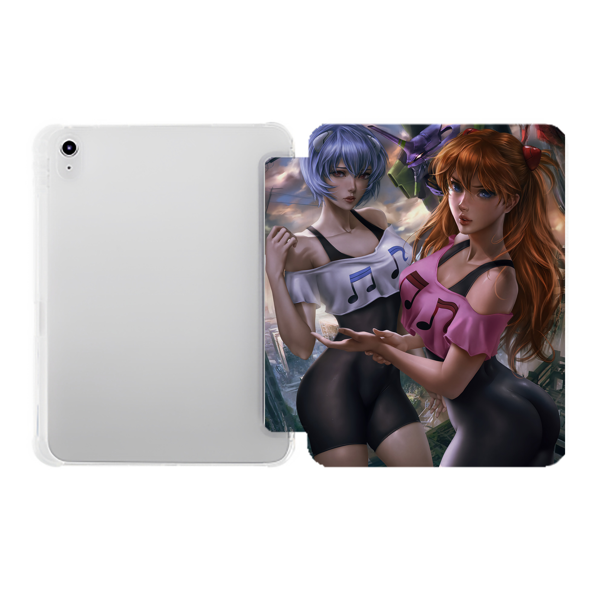 （画像用） EVA 新世紀エヴァンゲリオン IPad ケース ペン収納付き 三つ折りスタンド PUレザー×シリコン 対応機種9.5/10.5/10.9インチ
